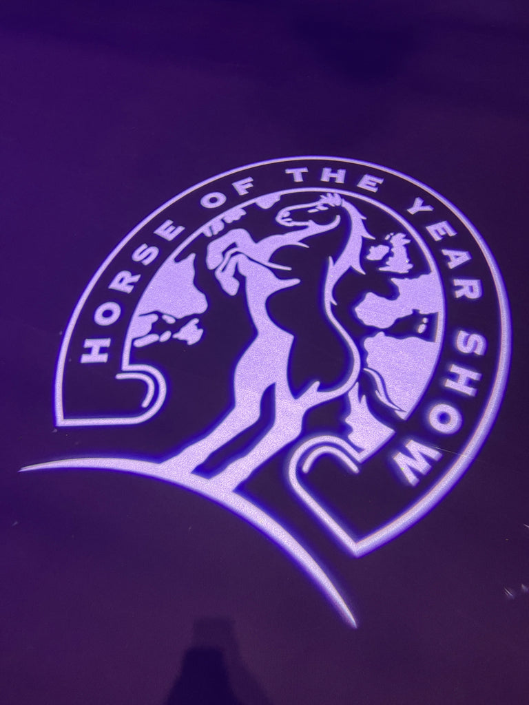 The iconic logo of the world famous Horse of the Year Show
