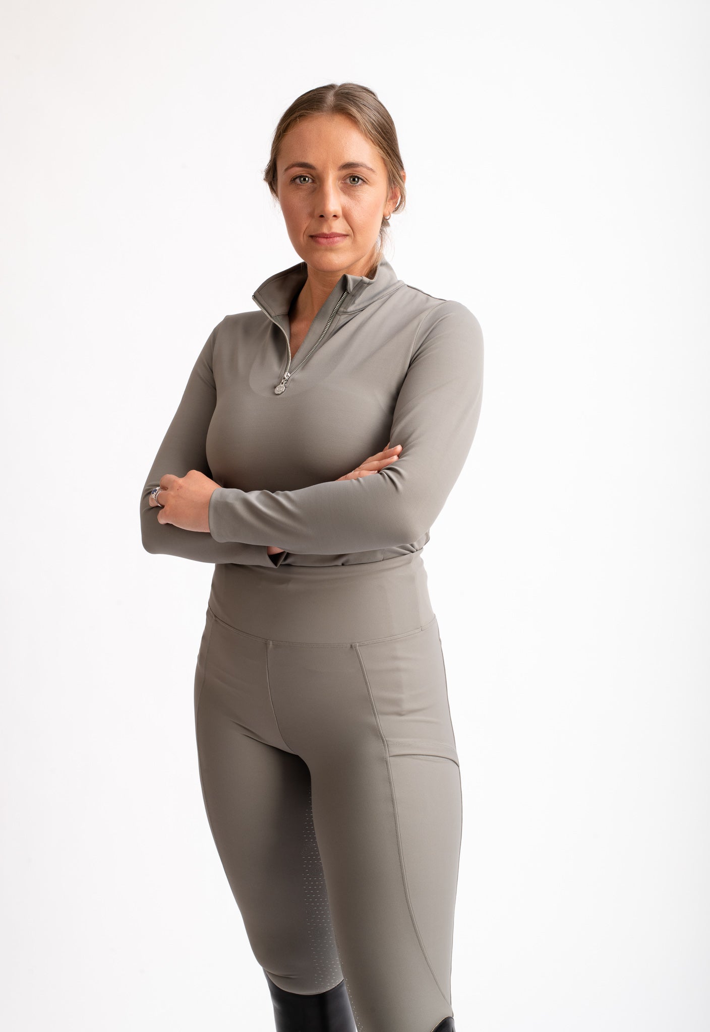 Grey Riding Base Layer Stone Base Layer Long Sleeve | Riding Base Layers UK